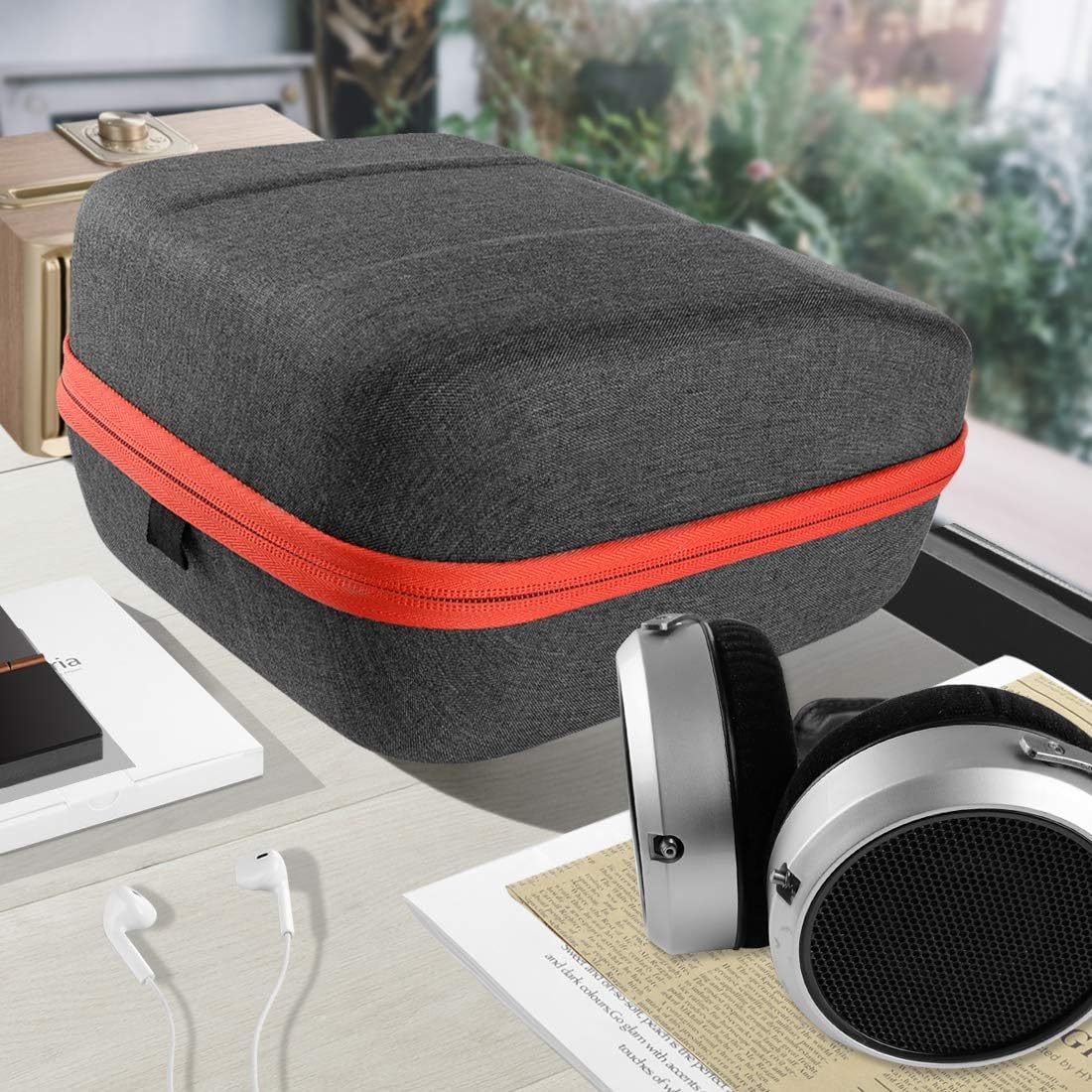 Geekria Shield Headphones Case for Large-Sized Over-Ear Headphones, Replacement Hard Shell Travel Carrying Bag, Compatible with HiFiMAN Sundara-C, Grado Headsets (Dark Grey) - Image 6