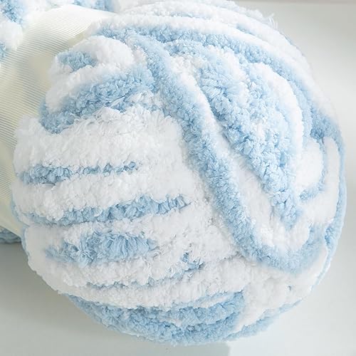 Miniatura 6 de HOMBYS Hilo de felpilla grueso para tejer a mano, hilo voluminoso grande, hilo grueso para tejer, hilo grande suave y ligero, hilo gigante para