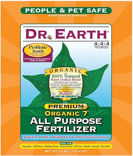 DR EARTH 706P Organic 7 Fertilizante multiusos en bolsa de polietileno, 4 libras (versión puede variar)