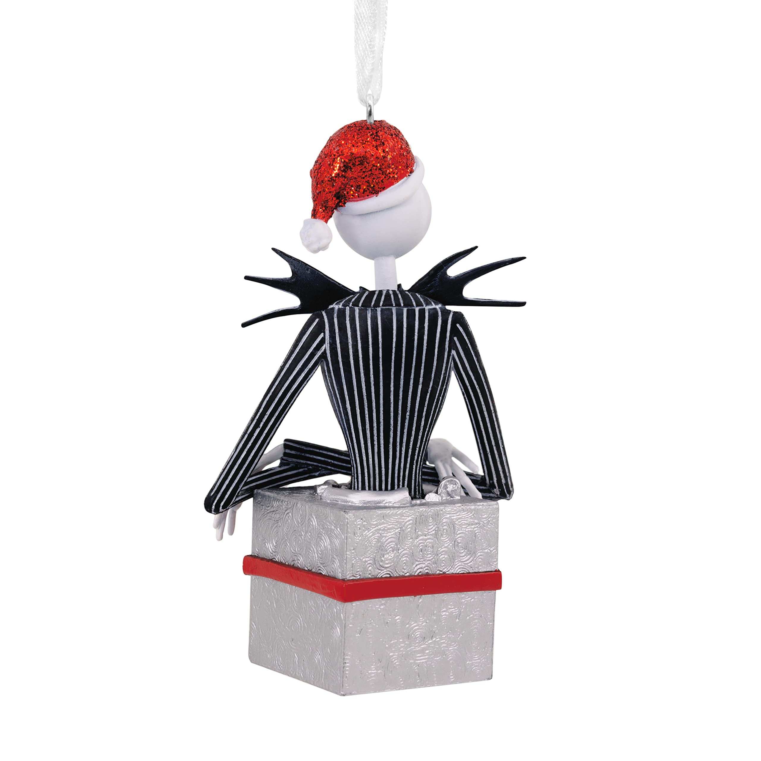 Hallmark Disney Tim Burton's The Nightmare Before Christmas Jack Skellington in Present Christmas Ornament