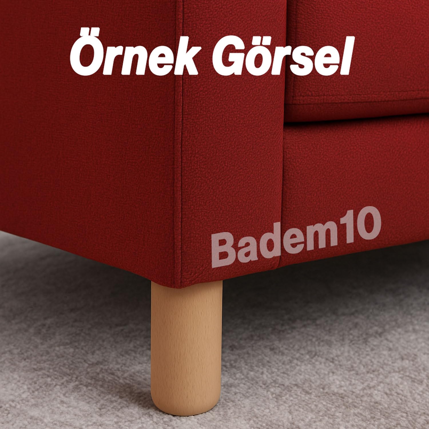 Bohem 4 ADET Doğal Ahşap 12 cm Silindir Ayak Set Mobilya Koltuk Kanepe Sehpa Masa Ayağı Ayakları
