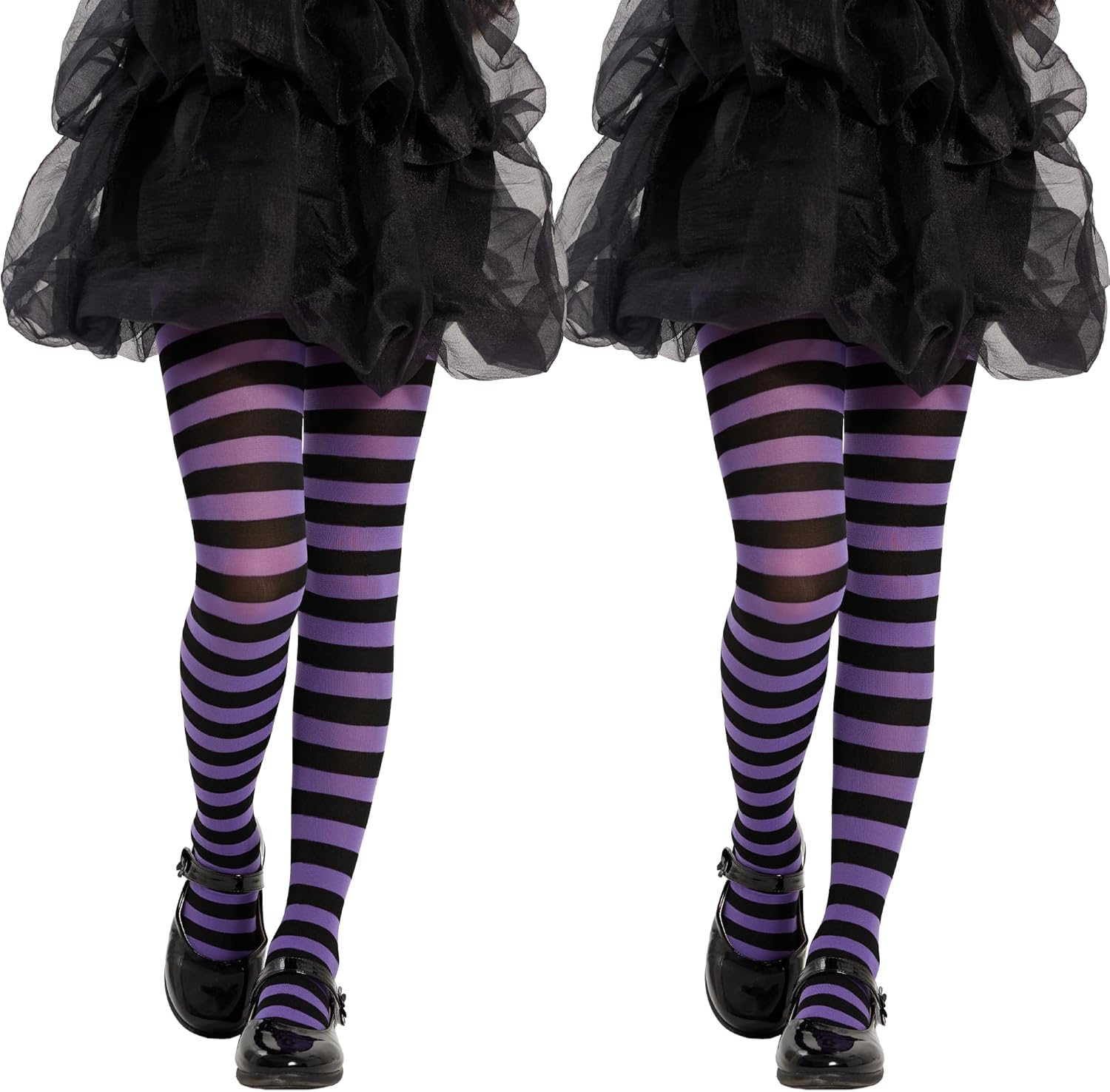 Costumes Blue And Black Striped Tights Plus Size Witch Costume