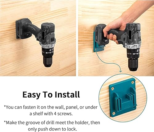 Miniatura 3 de Paquete de 5 soportes de montaje para taladro, compatible con Makita de 18 V de iones de litio para herramientas de taladro con 20 tornillos (azul