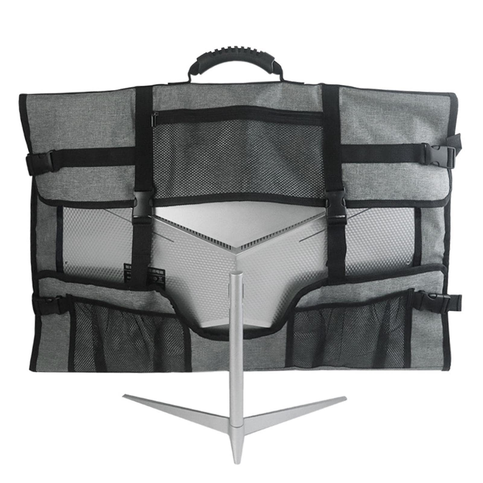 Funda para el transporte del monitor | Funda protectora con transporte | Bolsa viaje acolchada portátil 24-27 pulgadas con bolsillo para accesorios