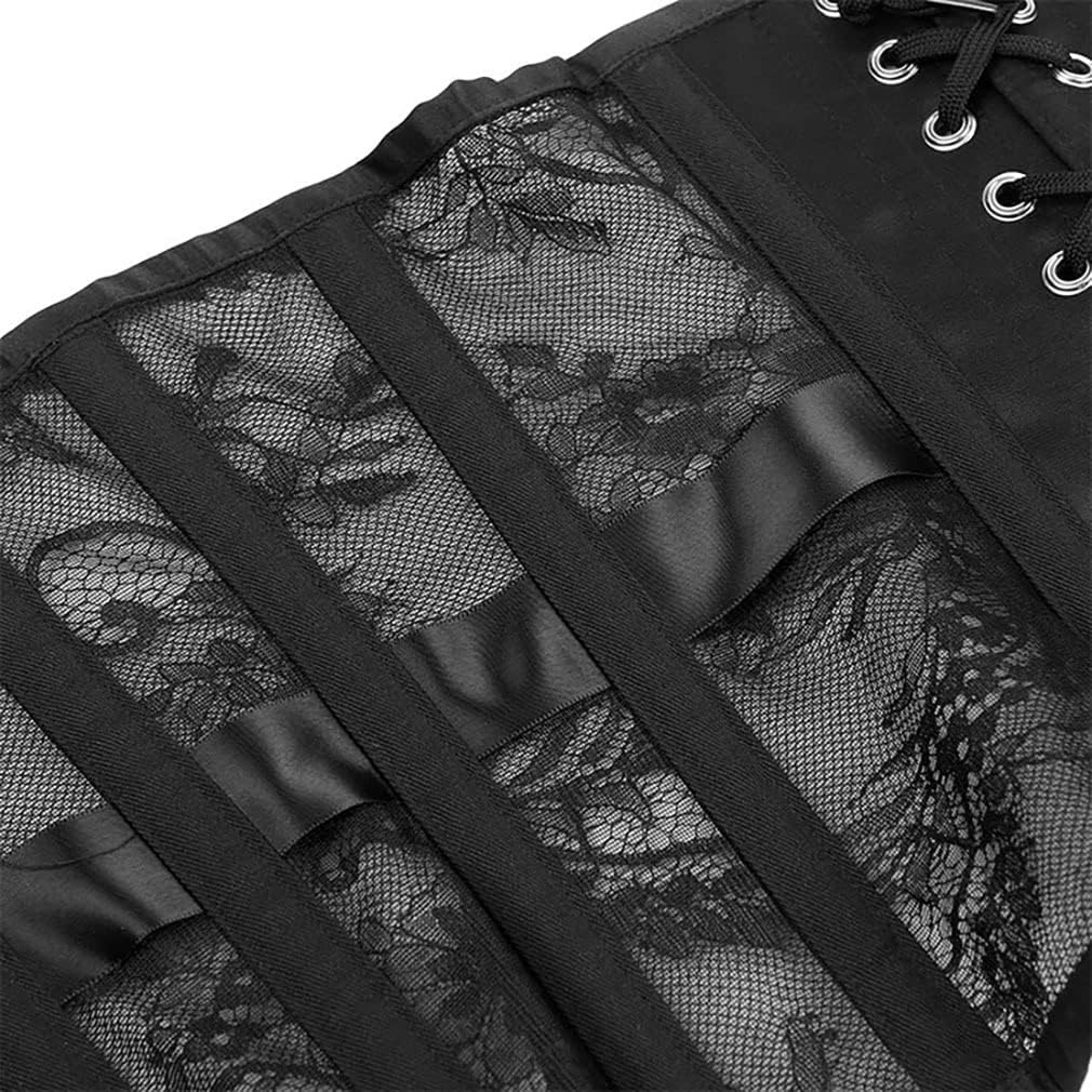 Charmian Women's 14 Steel Boned Floral Mesh Lace Waist Cincher Underbust Corset