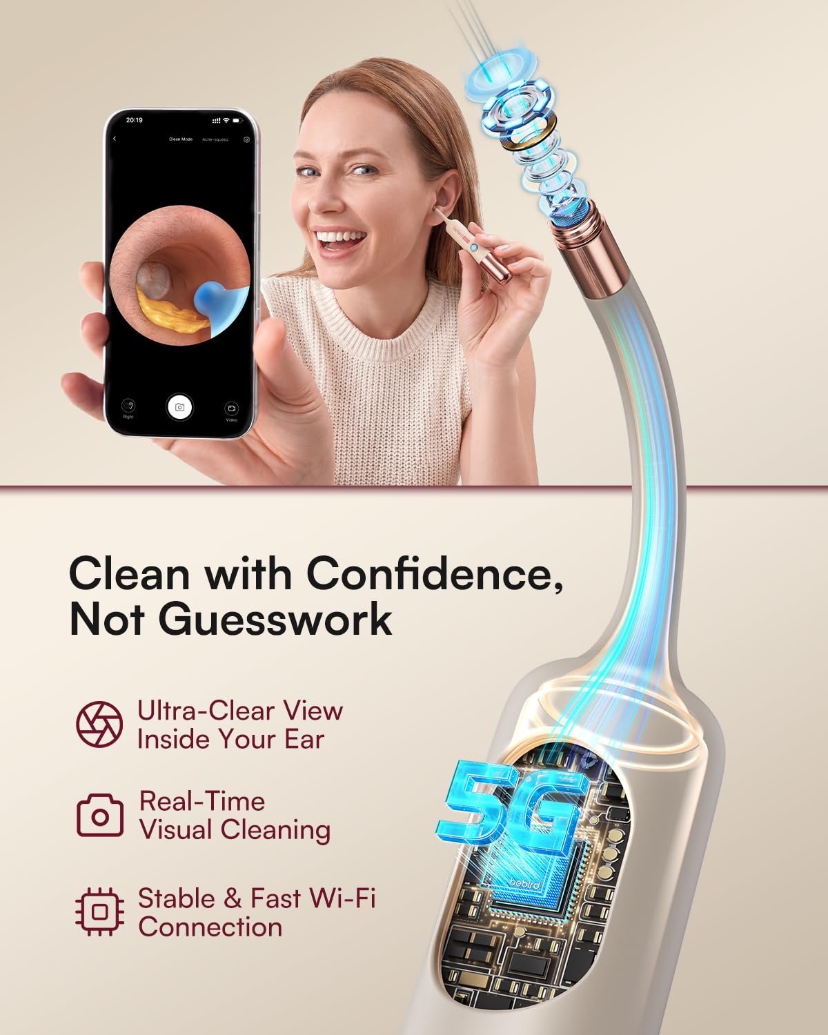 Bebird EarSight Ultra X: 4K Ear Camera - See & Clean! -3