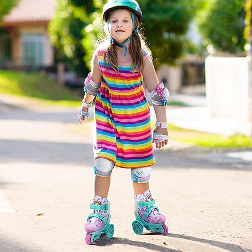 Miniatura 6 de SULIFEEL Patines ajustables para niñas y niños, divertidas ruedas iluminadoras con luz flash tipo equilibrio de tres puntos, adecuado para