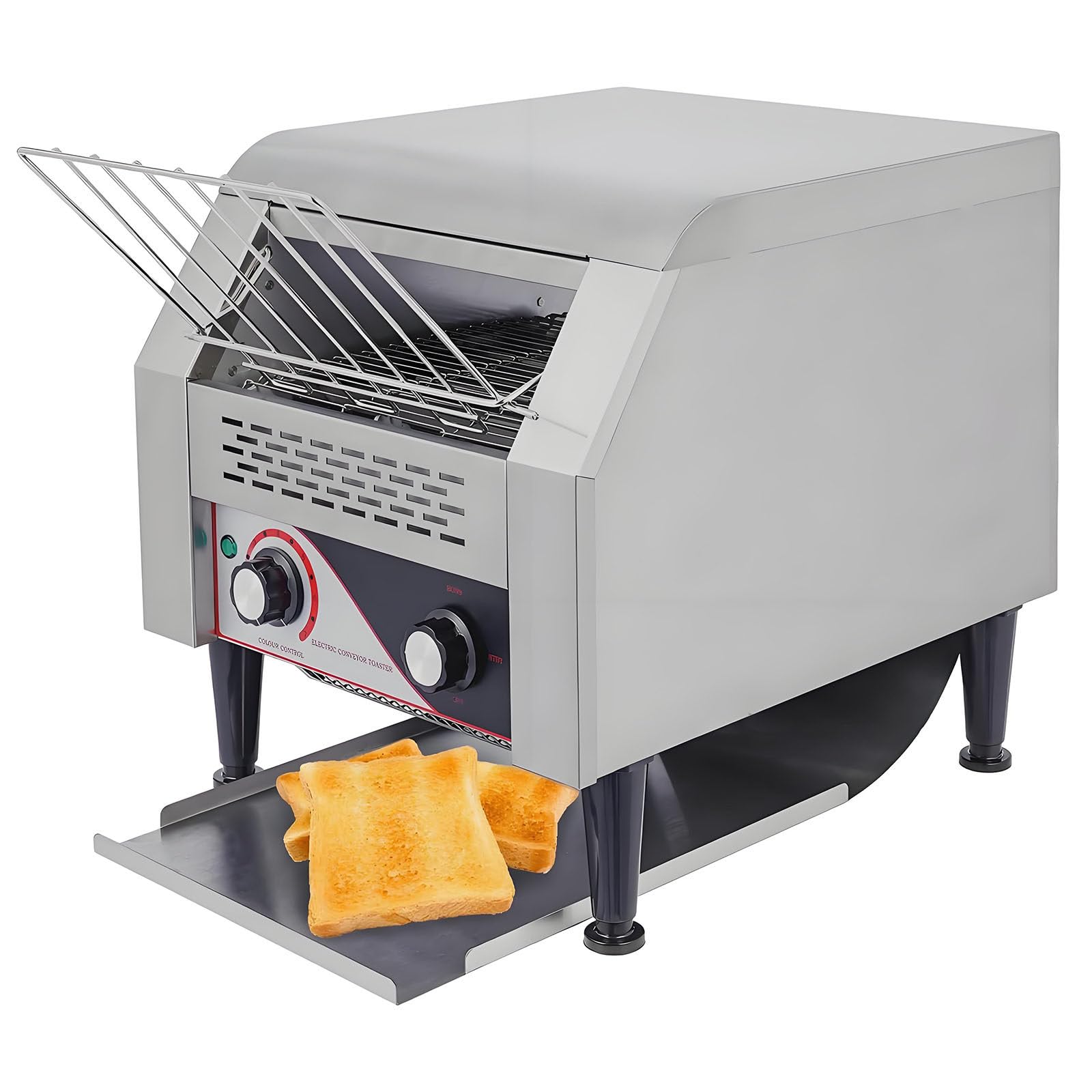Toster taśmowy, 150/300/450 kromek/h, elektryczny toster ze stali nierdzewnej, blatowy, wytrzymały, toster ze stali nierdzewnej 304 Foodgrade Silver do użytku domowego 300Type