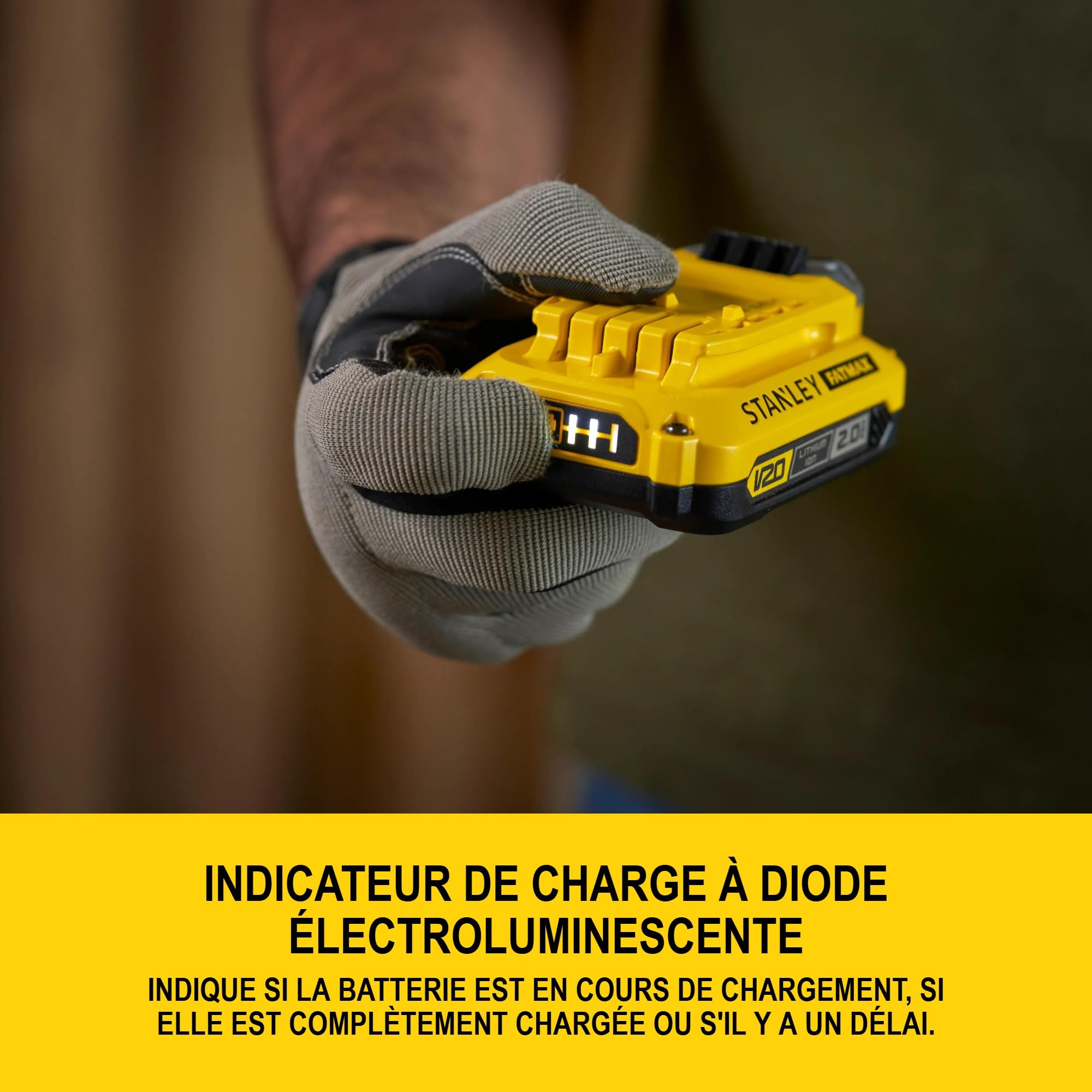STANLEY FATMAX V20 Pack de Batterie 2,0 Ah et Chargeur 1,25 A, 18 V, SFMCB10D1-QW