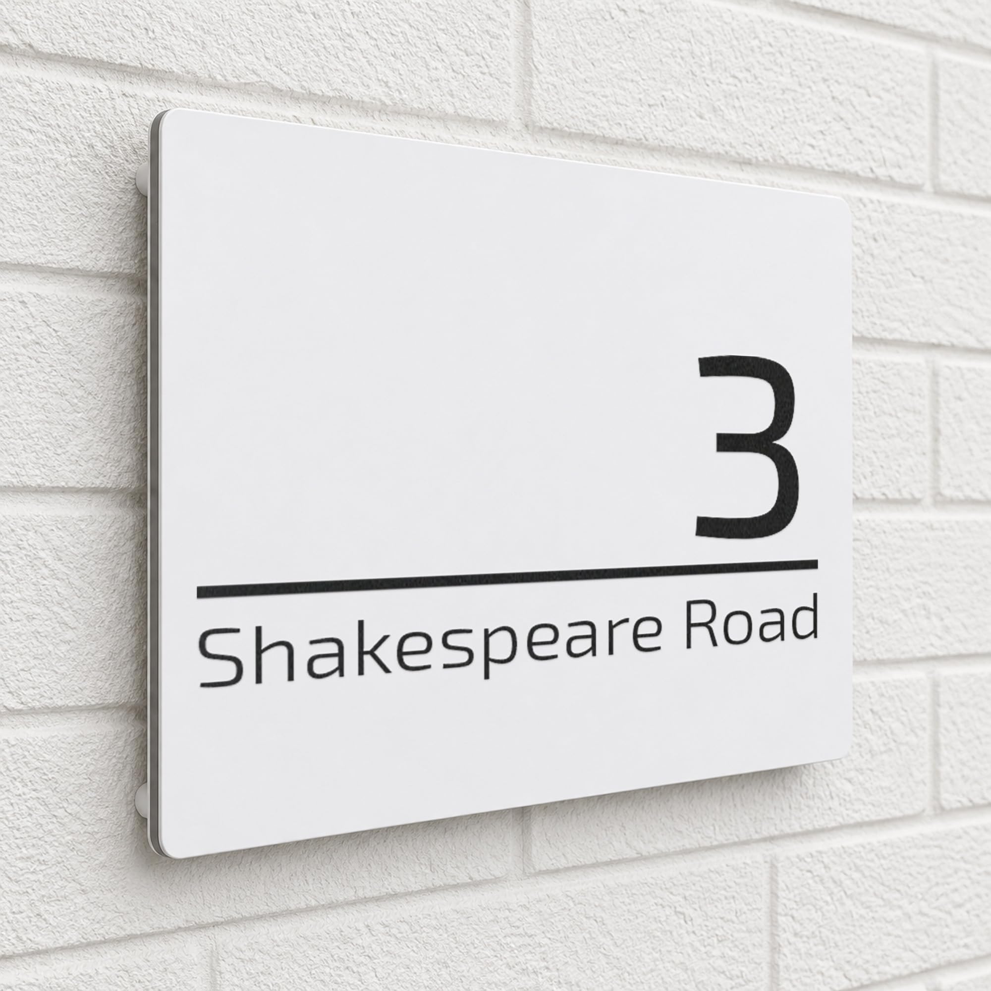 Housics Personalised House Number Plaque, Door Sign, White, 200mm x 130mm — image 1