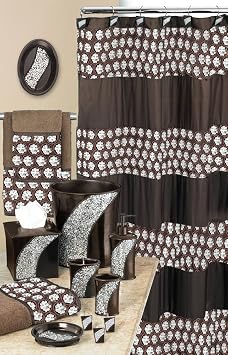 Popular Bath ORB Bath Rug Bathroom Accessories Sets, Sinatra Brown