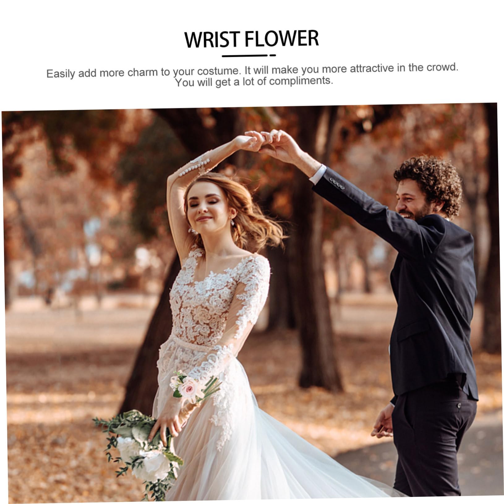 Garneck Floreali da Polso Accessori Costume per Matrimonio Set da 6 Braccialetti Elegante e Semplice per Sposa e Damigelle a Festa di Nozze