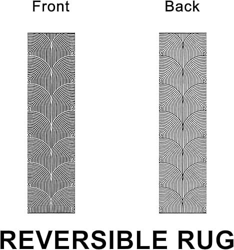 Miniatura 10 de Tiffasea Alfombra lavable de 2 x 6 pies, alfombra de pasillo gris para cocina, lavandería, alfombra de área tejida de algodón, alfombra de entrada,