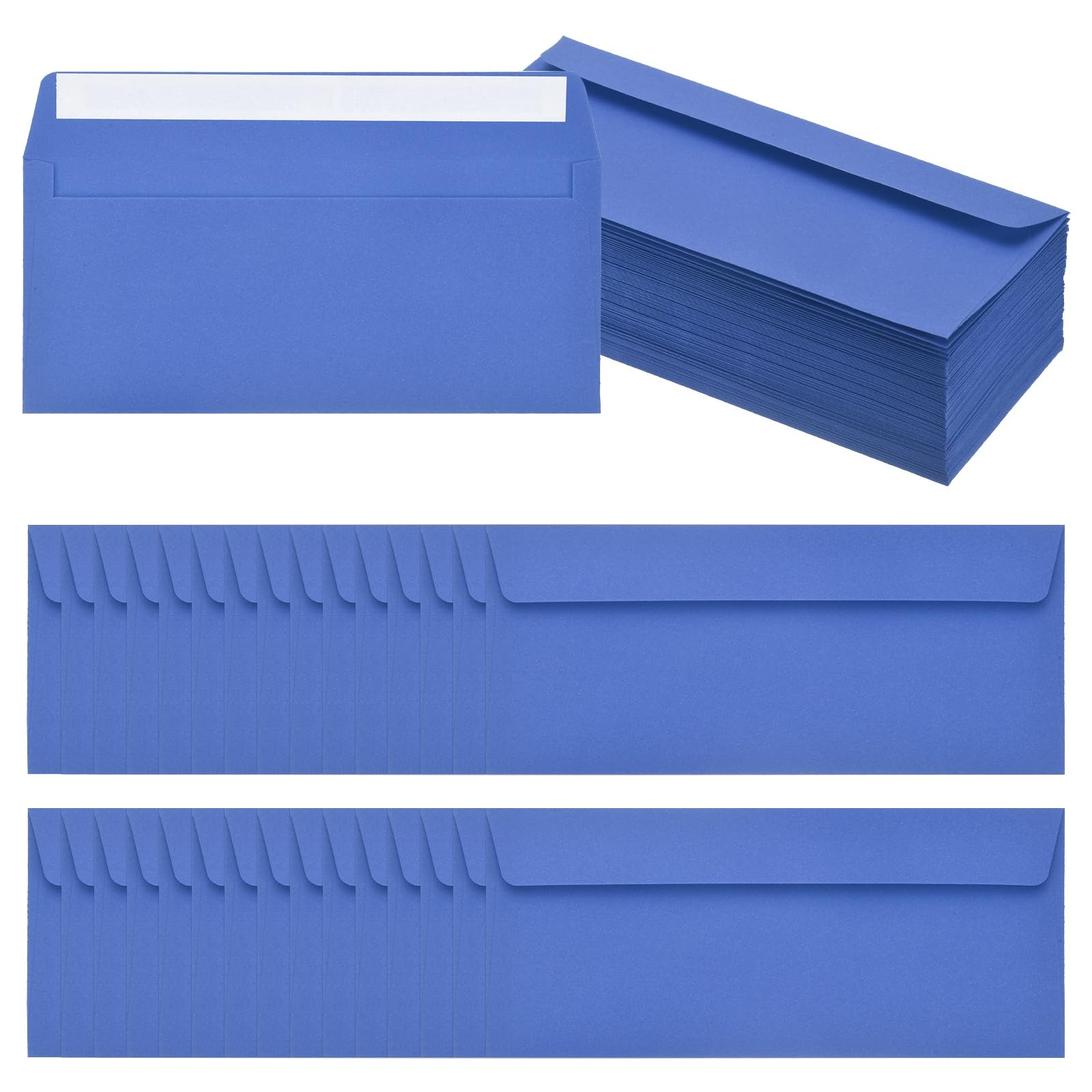 PATIKIL 100 Pack Light Sky Blue #10 Business Envelopes, Colored Self Seal Letter Size Envelopes for Business Mailing Office Checks Invitation, 24.1 x 10.5 cm
