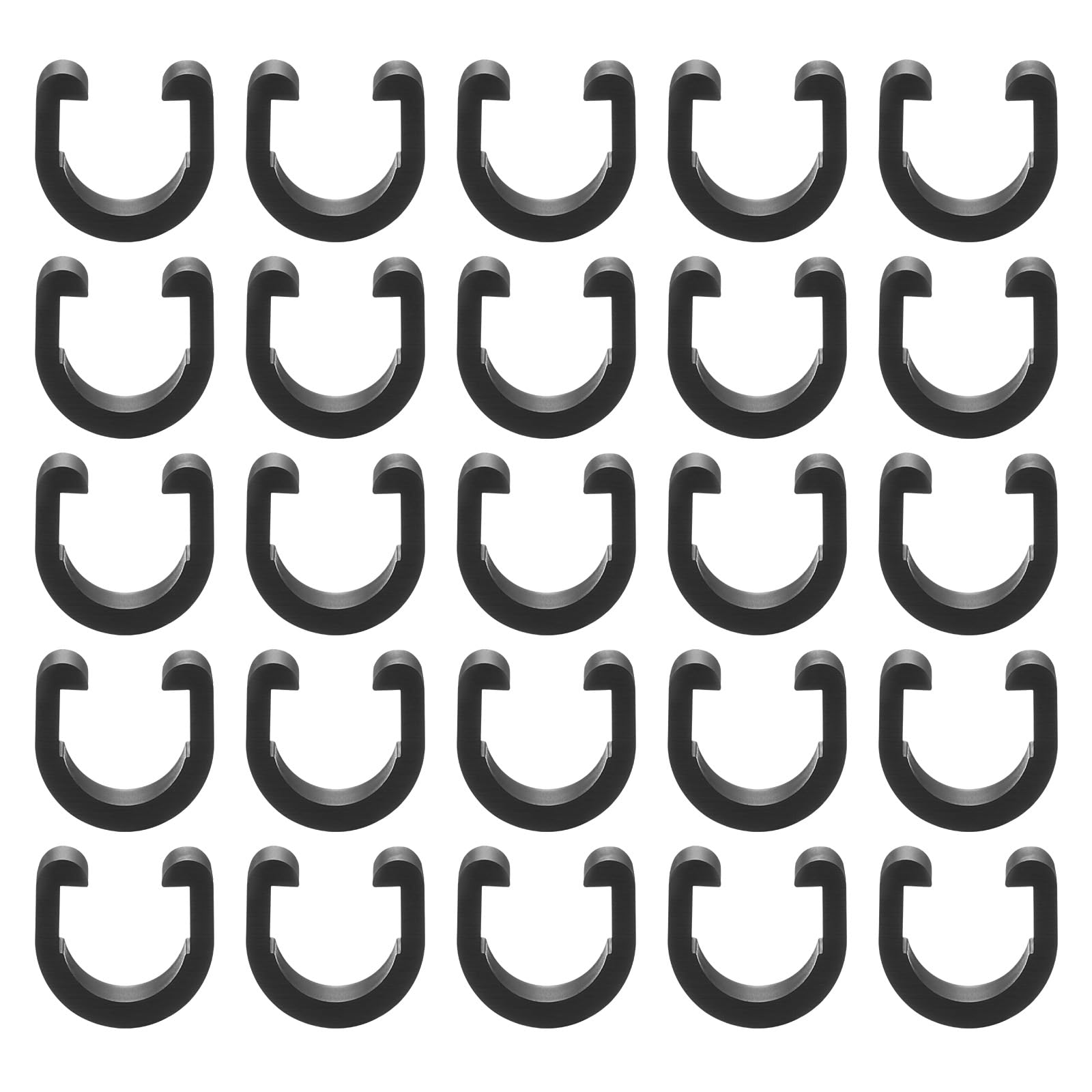 sourcing map 20pcs Bicycle Cable Clamps C-Clips Housing Hose Guide U-Clips Brake Derailleur Shifter for MTB Road Bike, Black