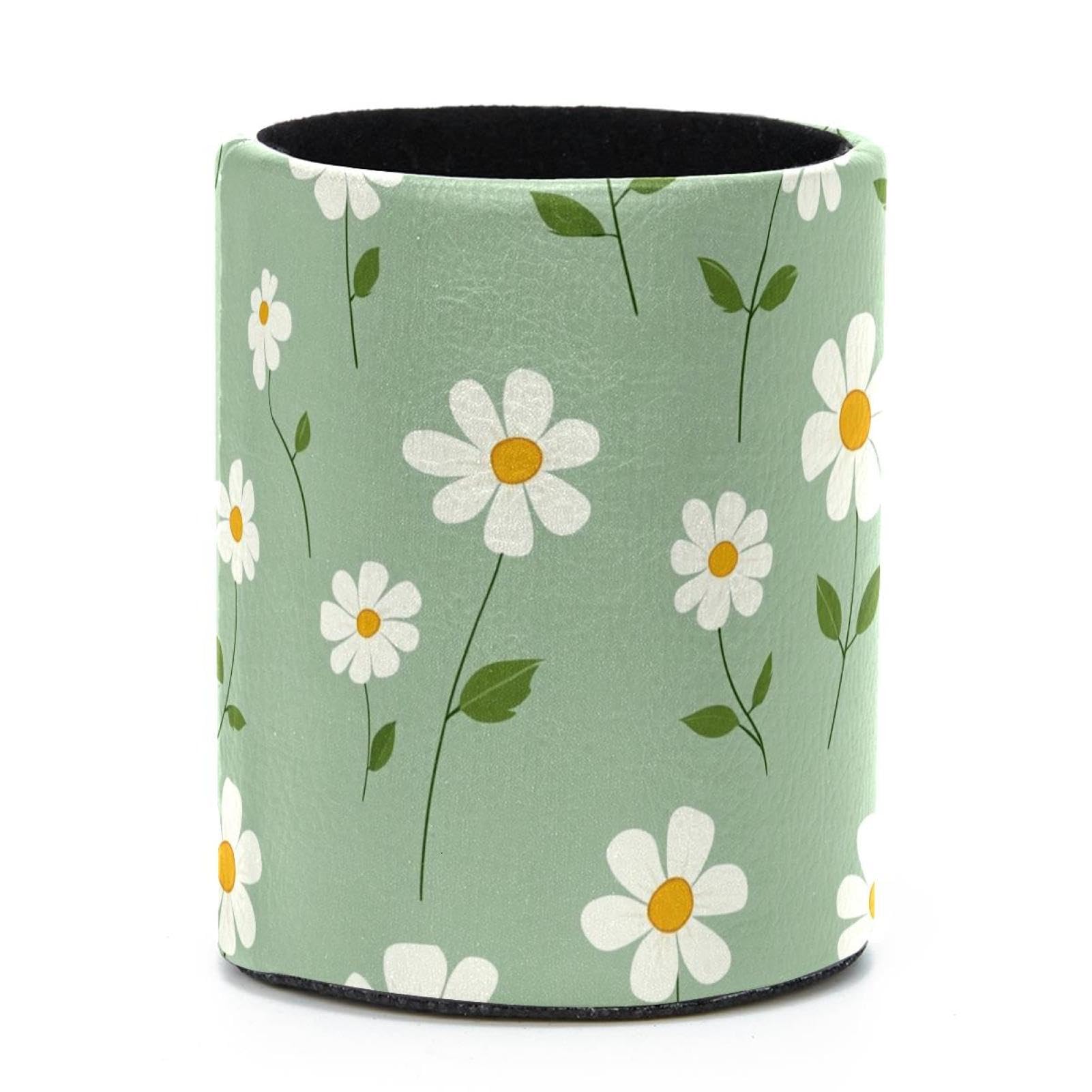 VAPOKF Round Pencil Holders for Desk, Daisy Pen Holders Pen Pot Makeup Brushes Storage Desktop Stationery Supplies Organiser for Home Office