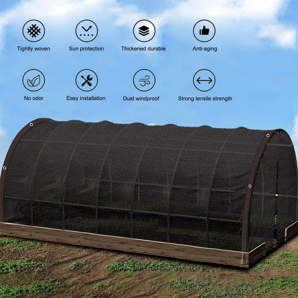 Ogrodowe patio tkanina przeciwsłoneczna 90% blokada UV siatka plandeka dla hodowli i roślin - 1 x 5 m, 2 x 7 m, 3 x 4,9 m, 4 x 10 m, 5 x 11 m, osłona zewnętrzna