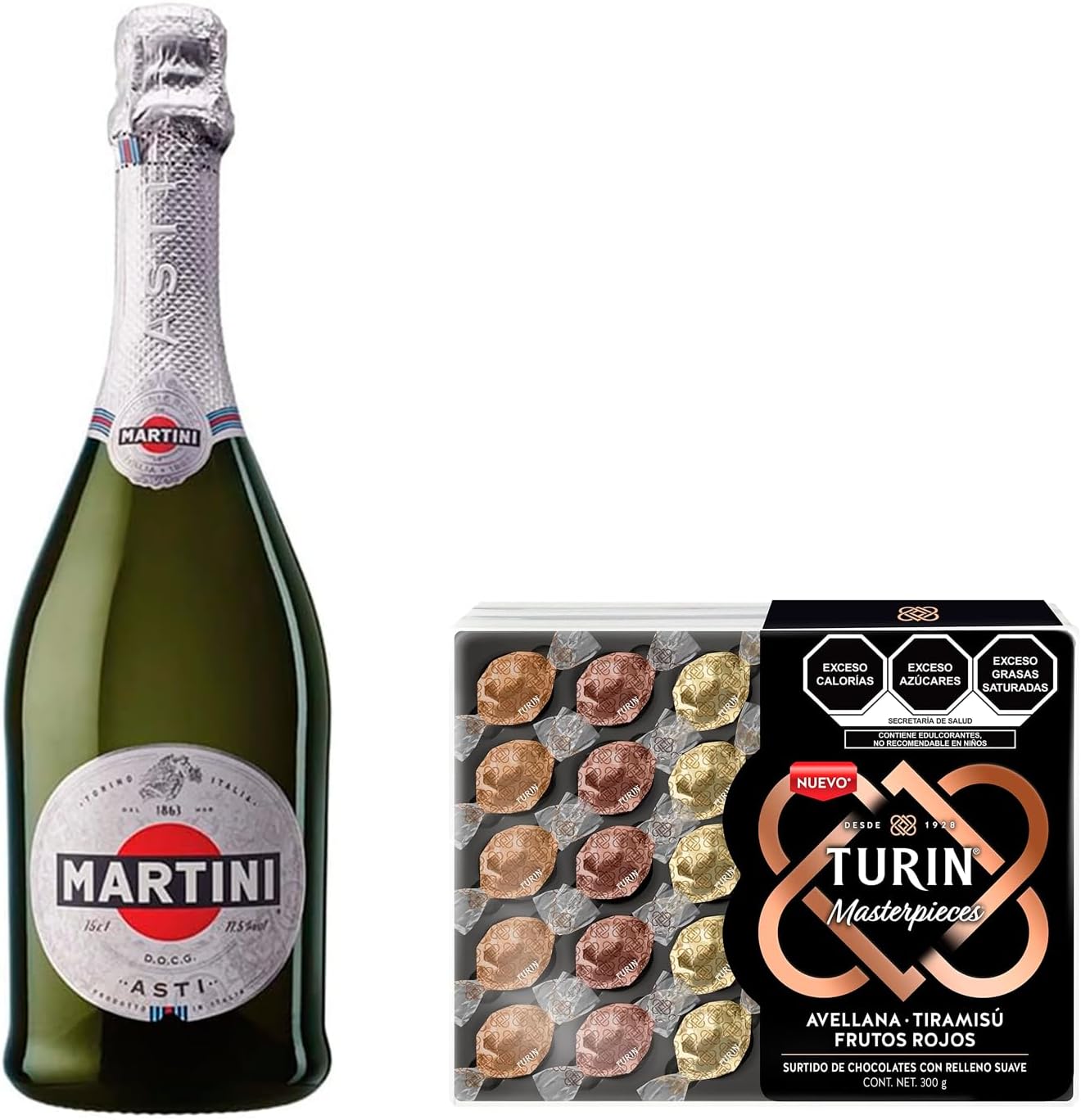 MARTINI, Vino Espumoso Asti de 750 ml + Turin Chocolate Masterpieces