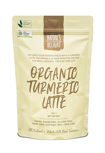 Tumeric Latte Polvo Orgánico Leche Dorada Vegano Sin Azúcar GF Sin Cafeína