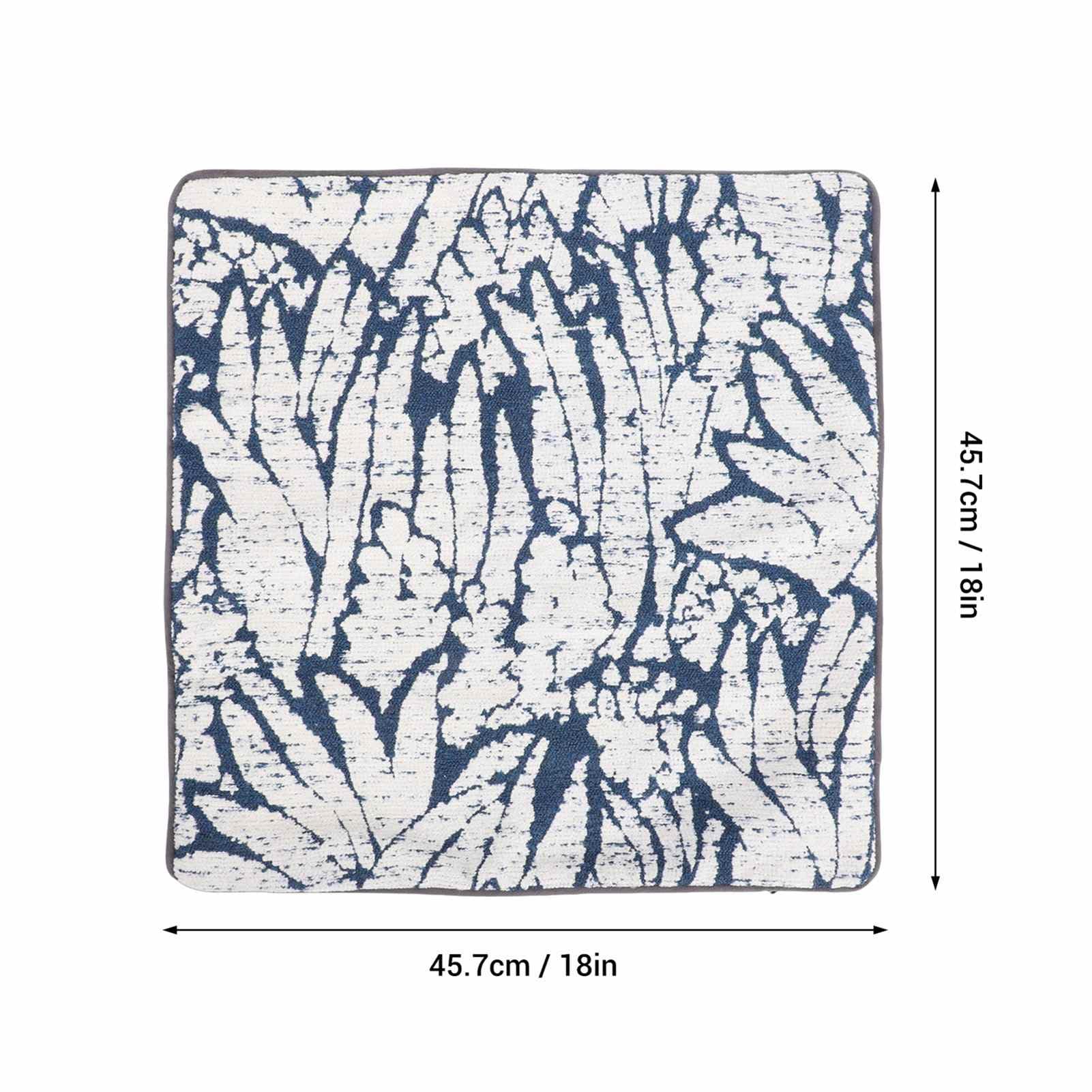 Jectse 4 Federe Decorative per Cuscini, Federe Boho per la Fattoria con Design a Nappe per Divano, Decorazioni per la Casa Sul Divano Letto del Soggiorno, Blu Bianche (45,7x45,7 cm/18x18 pollici)