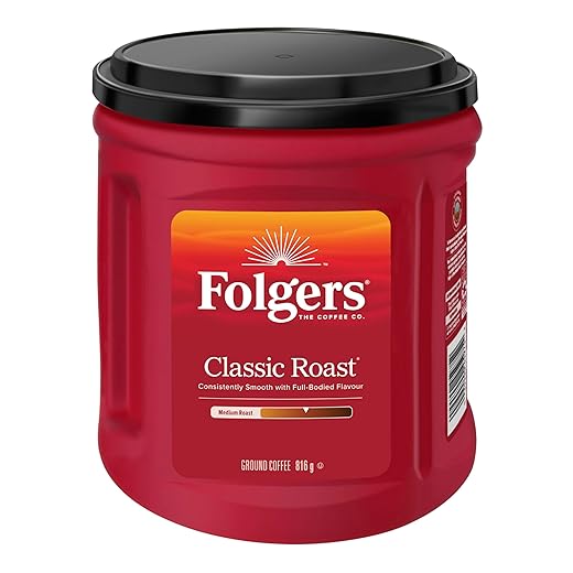 Folgers Classic Roast Medium Dark Roast, Ground Coffee, 816g Canister