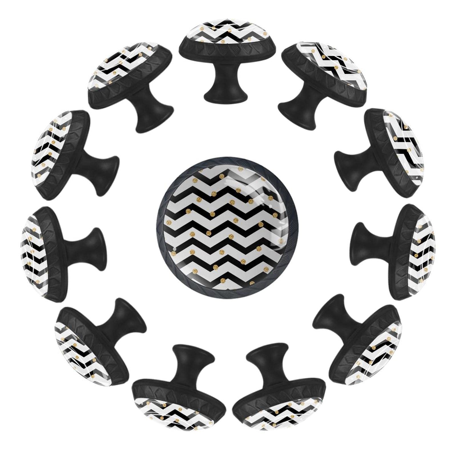 Lot de 12 boutons de tiroir ronds à pois 35 mm pour commode et chambre