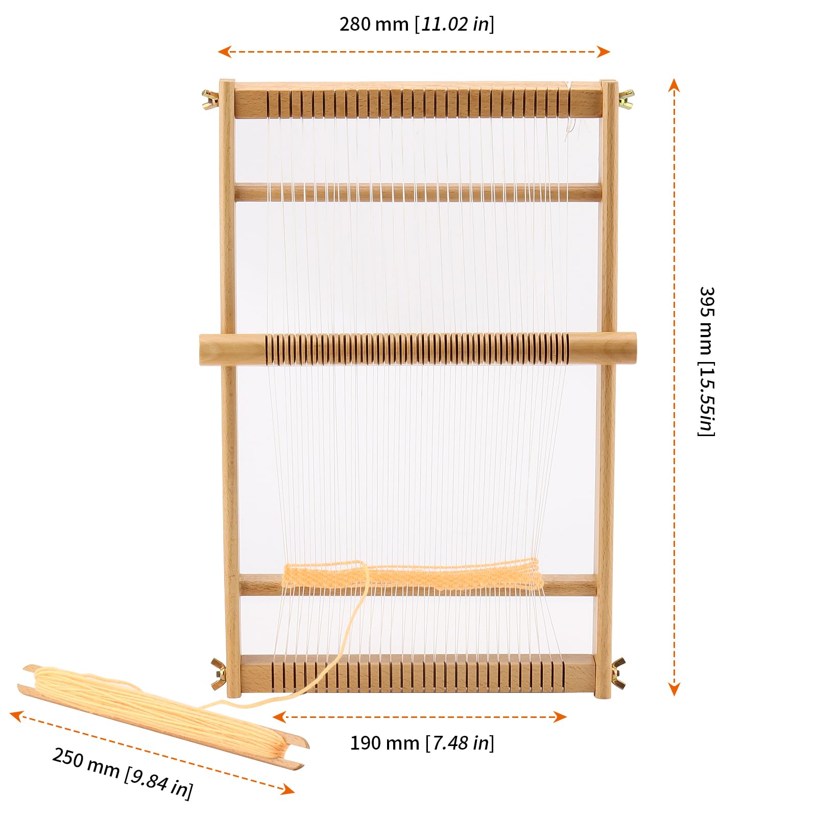 UNGFEI Kit di telaio in legno da 38 x 28 cm, telaio per tessitura, kit fai da te in legno per adulti principianti progetti realizzati a mano