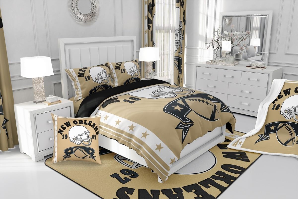 Erosebridal Kids Rugby Comforter Gridiron Sports Bedding Sets for Boys Football City Style Queen Comforter Set, Football Seasonal Bed Set Bedroom Decor - Sports Fans Gift