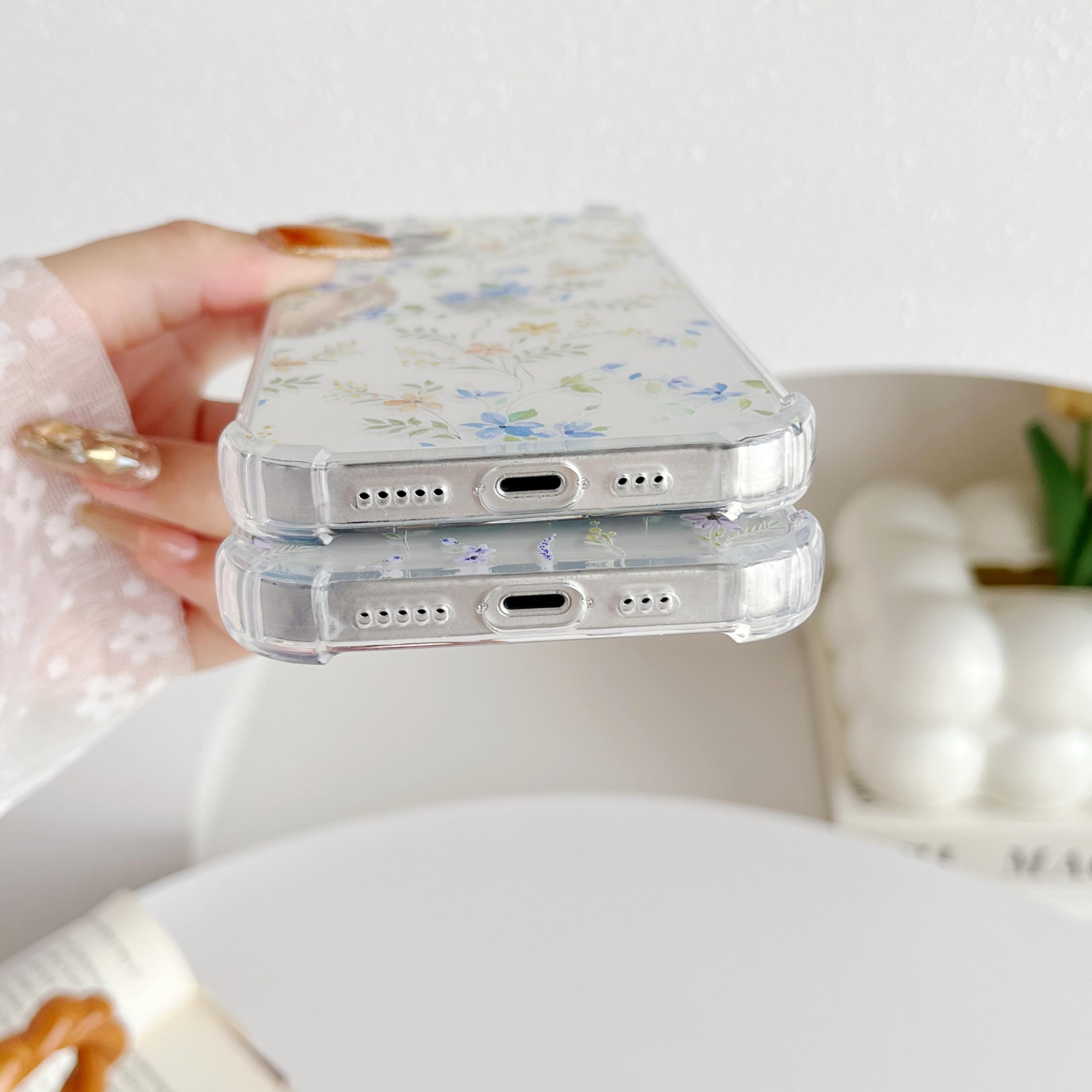 ZTOFERA Case for iPhone 13, Transparent Clear Soft TPU Case with Flower Pattern - Image 4