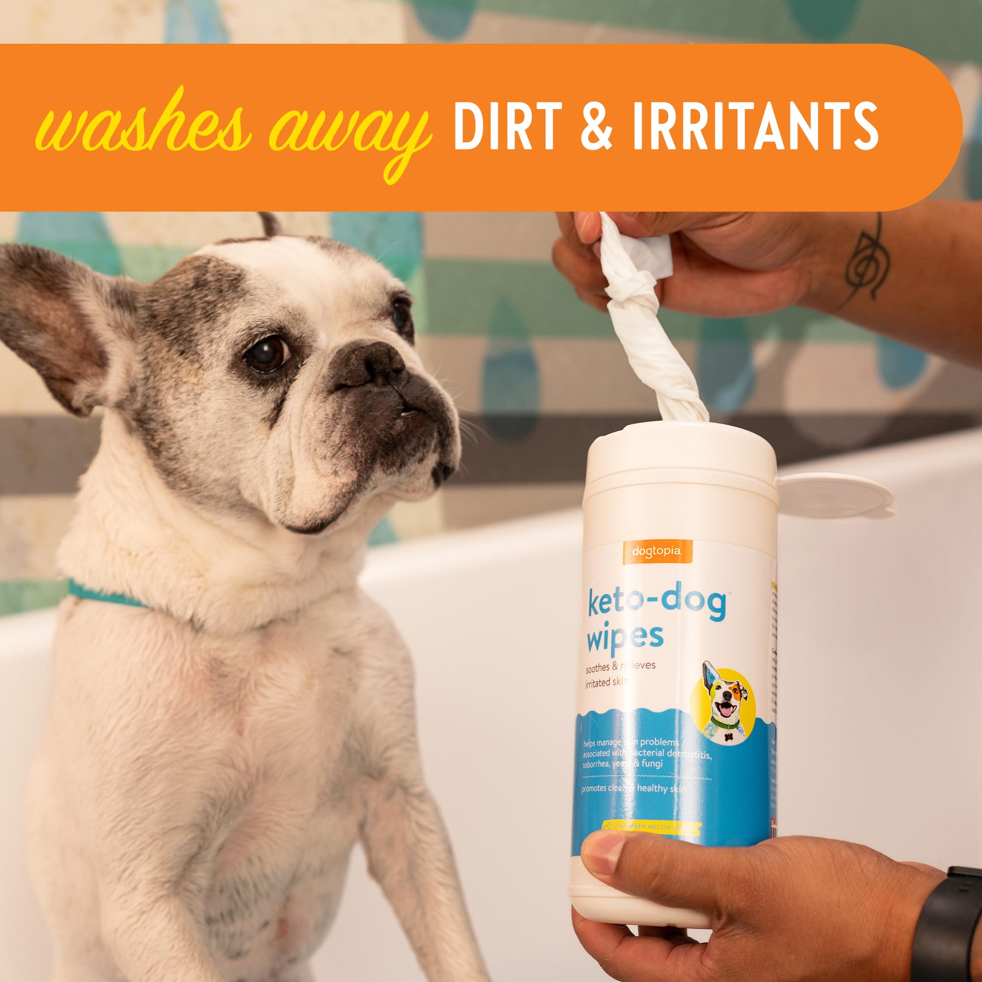 Dogtopia Keto Dog Wipes for Pets (60ct) | Soothing and Convenient Wipes for Pets’ Irritated Skin | Relief for Skin Problems in Dogs - image 3