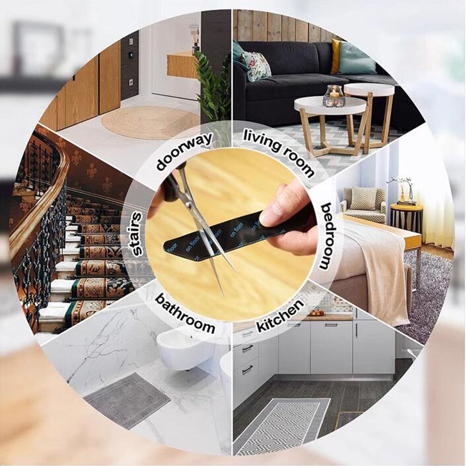 Antidérapant Tapis 16 Pinces Antidérapantes Pour Tapis - Adhésif Double Face Réutilisable Sol Dur (noir) Tapis Cuisine Antidérapant