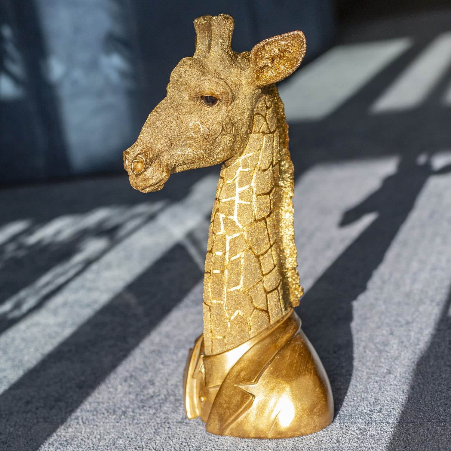 ORFOFE Lot de 2 décorations en forme de girafe en laiton doré