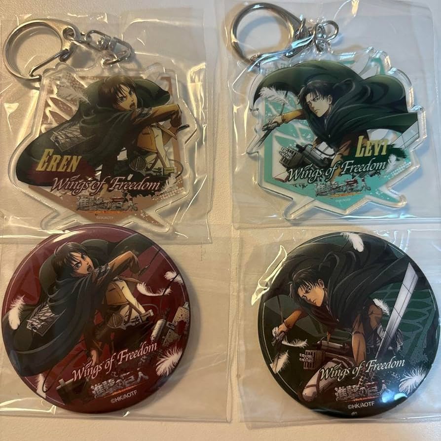 進撃の巨人 リヴァイ エレン 受注限定 缶バッジ MAPPA アクキー 進撃の巨人 リヴァイ エレン 受注限定 缶バッジ MAPPA アクキー