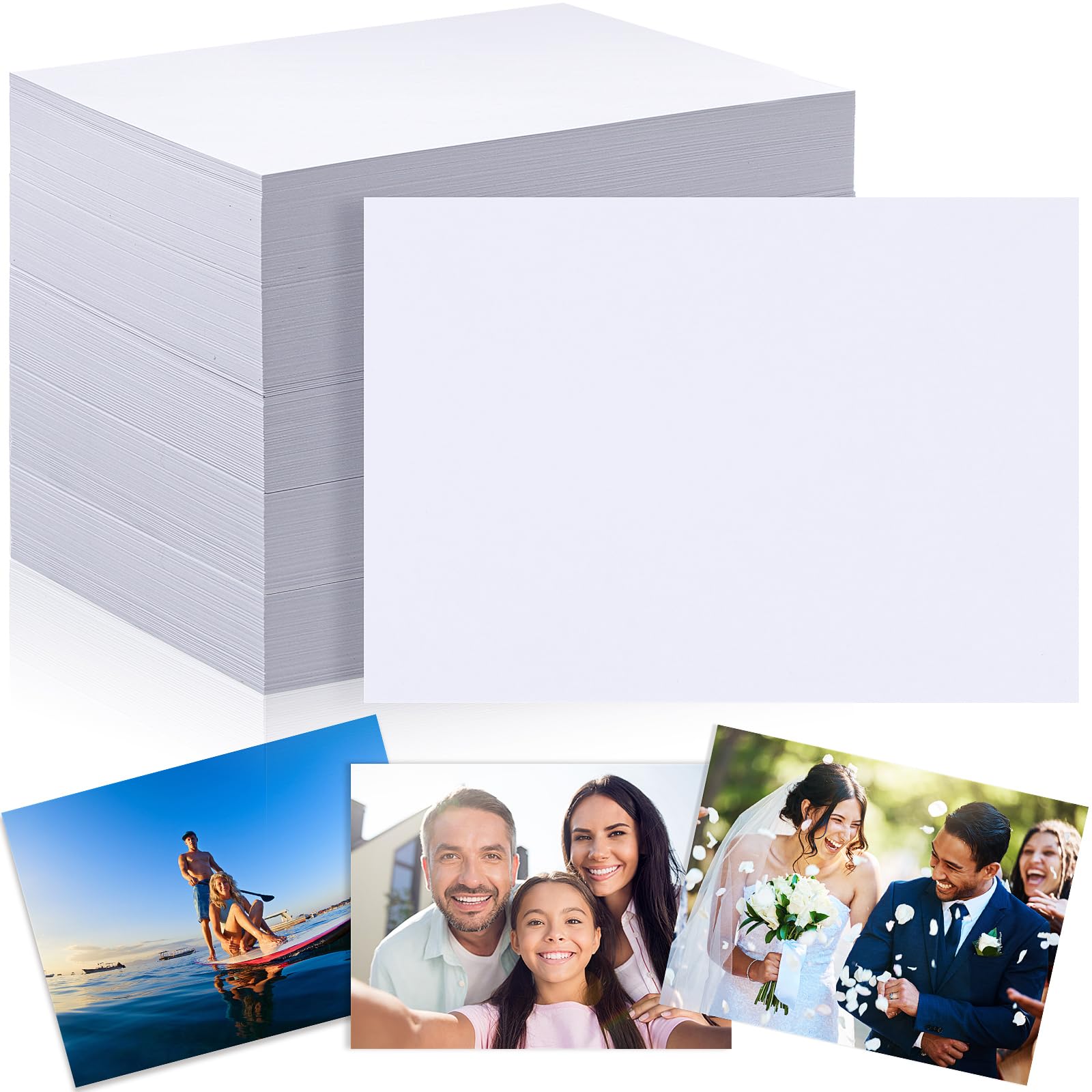 Fainne Fotopapier, 12,7 x 17,8 cm, glänzend, doppelseitig, 24,5 kg, 9,5 mm, 200 g/m², Hochglanz-Karton, für Tintenstrahldrucker, Drucker, Bilder, Kalender, Grußkarten, Drucker, 600 Blatt