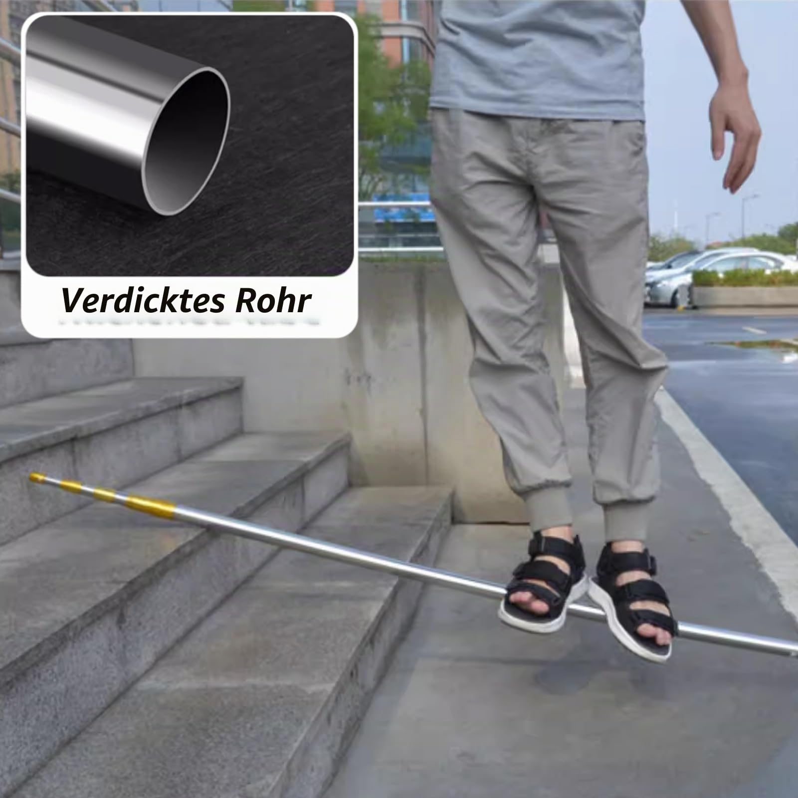 Obstpflücker mit teleskopstange 2-7M Kirschenpflücker Pflaumenpflücker Obstpflückstange für Früchte von Hochgelegenen Orten Pflücken | A,7m(23ft)