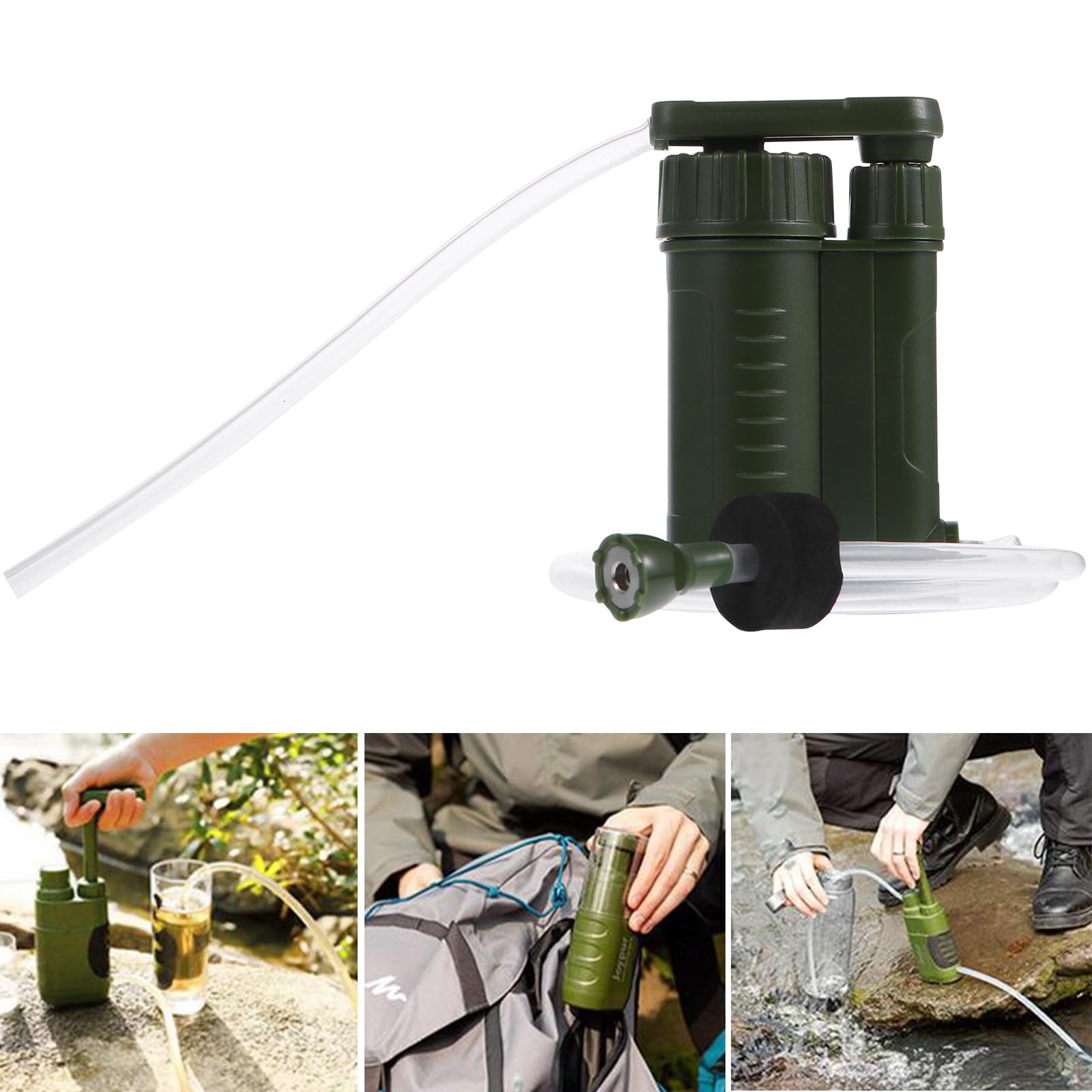 Purificador de Agua Portátil Seguro y Compacto Filtro Abs para Acampar y Emergencias, Adecuado para Actividades al Aire Libre y Senderismo