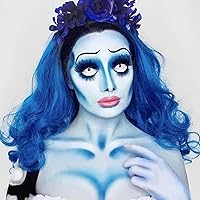 Vista 7 de MEICOLY Sombra de ojos color crema mate azul, sombra de ojos natural en polvo prensado, sombra mate atrevida para párpados para SFX Halloween