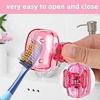 Vista 4 de Hxezoc Paquete de 4 fundas de cabeza de cepillo de dientes de viaje, protector de cepillo de dientes, estuche protector de cepillo de cepillo