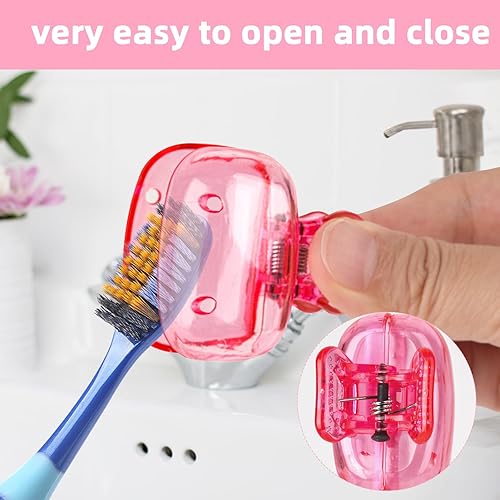 Miniatura 4 de Paquete de 4 fundas de cabeza de cepillo de dientes de viaje, protector de cepillo de dientes, estuche protector de cepillo de cepillo, estuche