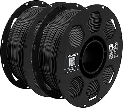 HATCHBOX 2 Pack Bundle of 1KG 1.75mm PLA 3D Printer Filaments, 2KG Total, Dimensional Accuracy +/- 0.03 mm, 3D Printing Filament Spools