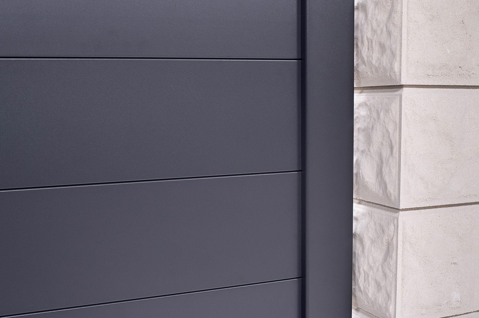 Casanoov Puerta peatonal exterior​ 1m EIGER Alt.180cm aluminio gris (Gris antracita, 100 x 140 cm)