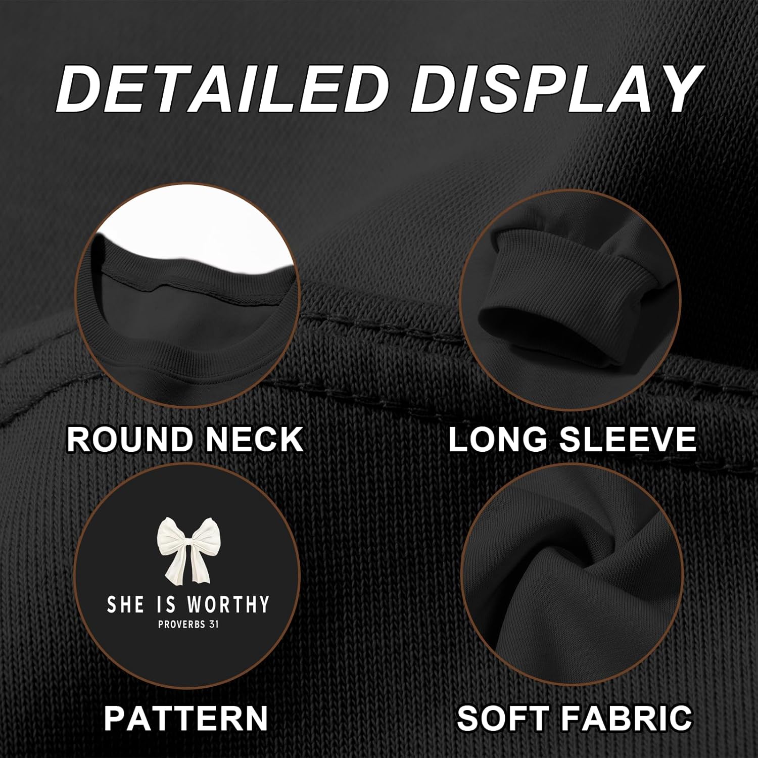 KEEVICI Girls Christian Bow Graphic Sweatshirt Cute Jesus Sweatshirts For Kids Religious Bible Verse Faith Long Sleeve Shirts - Image 7