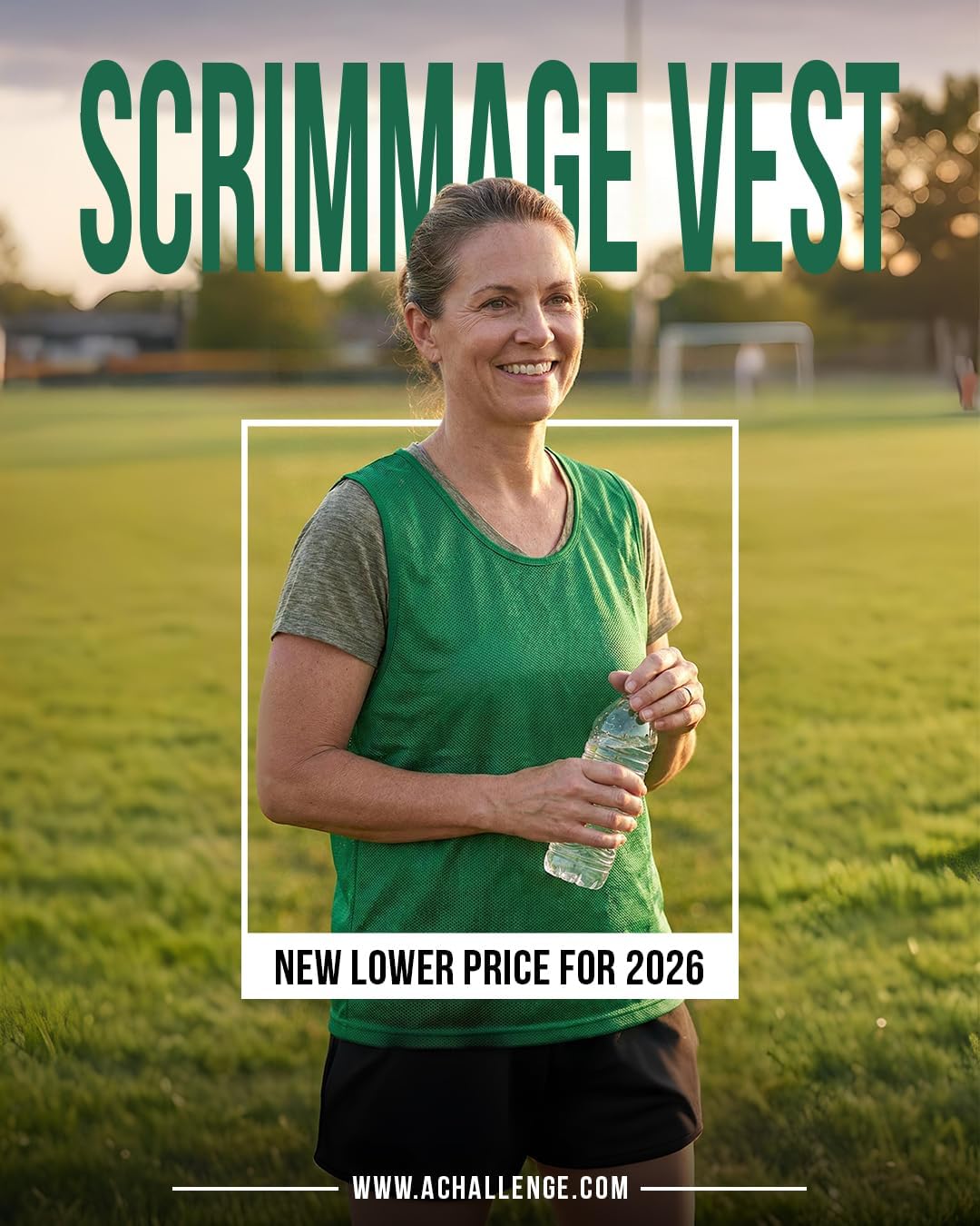 American Challenge Soccer Pinnies (10-Pack) – Mesh Jersey Vest for Scrimmage Practice, Soccer Pennies and Training Bibs