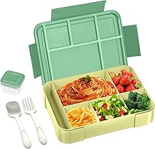 iNeibo Lunch Box Enfant avec 6 Compartiments, Bento Lunch Box Anti-fuite, Boite Repas Sans Bpa Boîte à Déjeuner Boite a Gouter Enfant