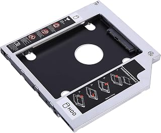 9.5mm SSD Enclosure, 2.5 Inch Hard Drive Bay with Plastic Holder for Noise Reduction, Supports I II III, for Laptop with 9.5mm DVD ROM