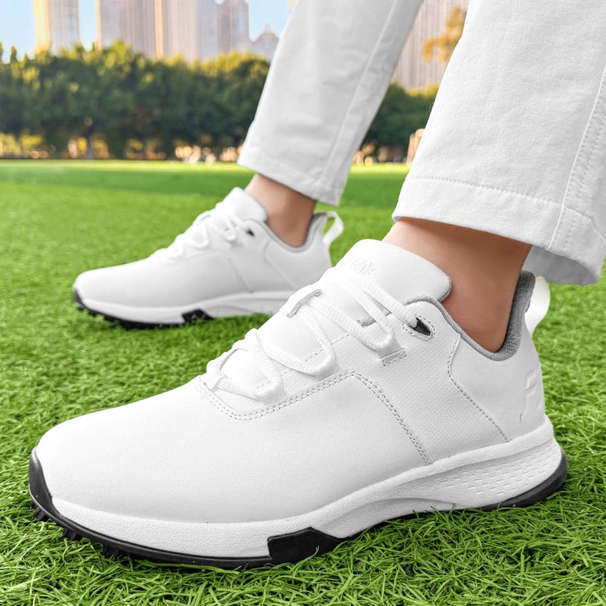 Zapatos De Golf De Cuero para Hombre Sin Clavos Clásicas