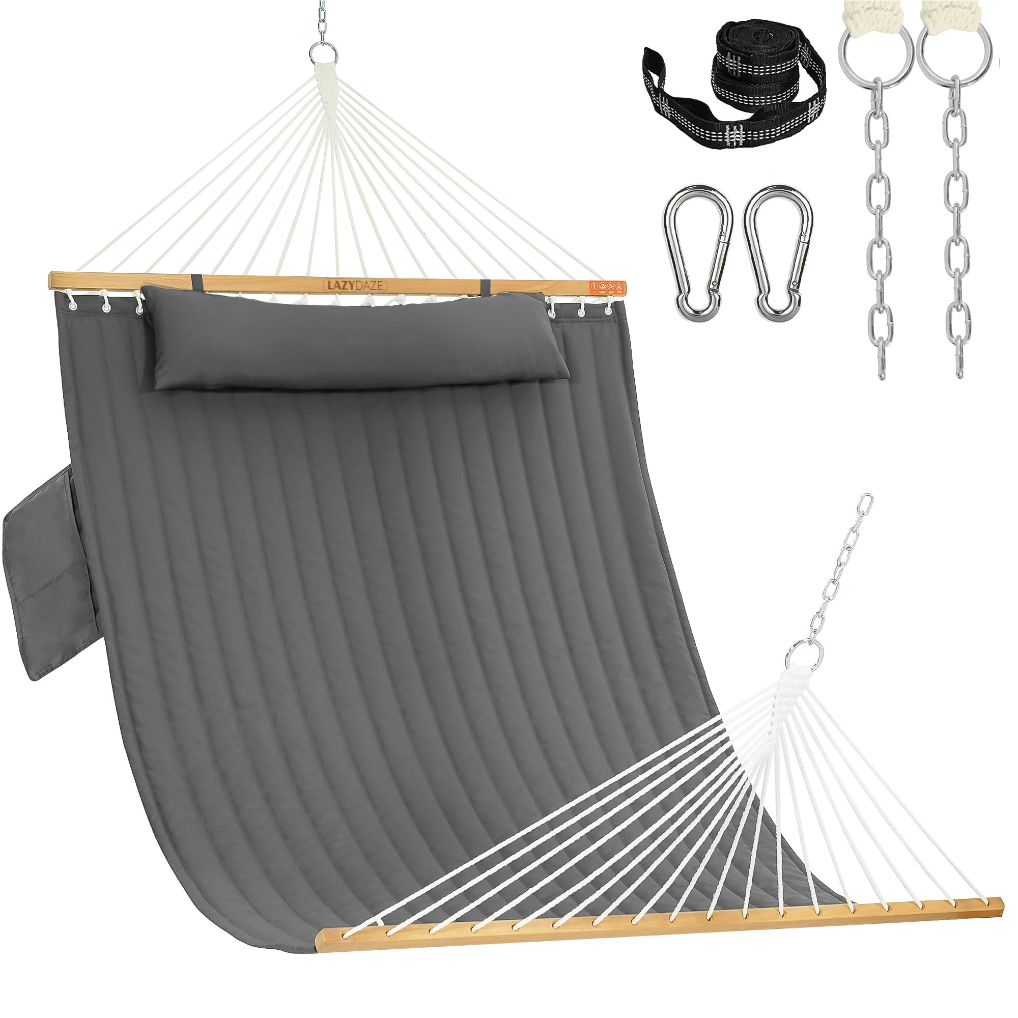 Amazon.com: Lazy Daze Double Hammock with Pillow & Tree Straps for