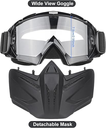 Miniatura 5 de VPZenar Casco y máscara Airsoft máscara de Airsoft de cara completa con gafas antiempañamiento desmontables casco rápido de paintball con soporte