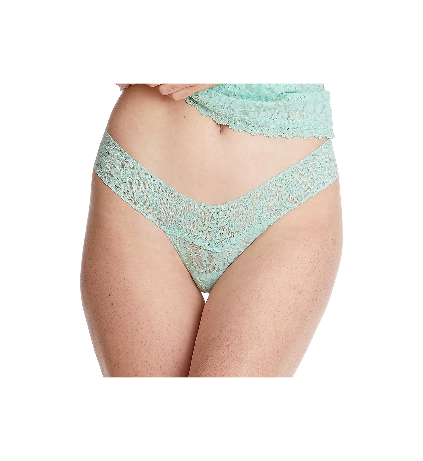Signature Lace Low Rise Thong, One Size (2-12)