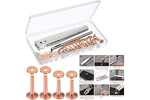 Hotop 50 Pcs Copper Rivets and Burr Washer 9 and 12 Copper...